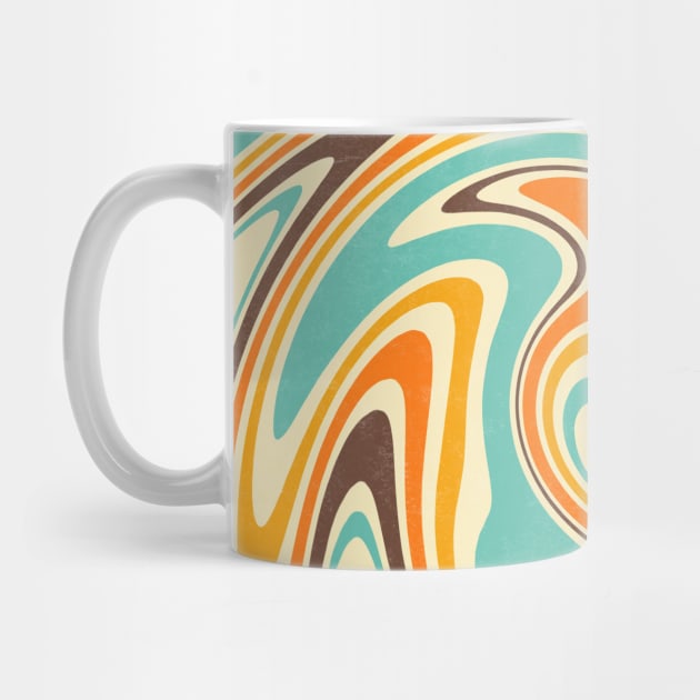 Groovie Retro 70s Swirl Spiral Colorful by Trippycollage